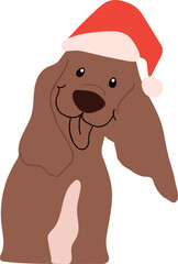 Christmas Cute dog doodle vector