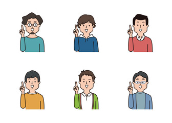 男性の表情アイコン　ポイント