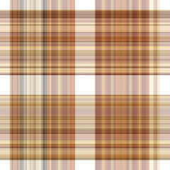 Woodland white tartan seamless pattern textile. Tonal autumnal forest plaid with organic texture. Background of orange stripe for rough wallpaper. 