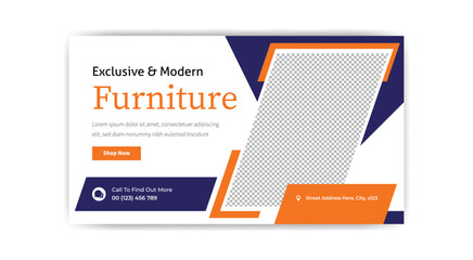 Exclusive and modern furniture sale YouTube thumbnail banner design 