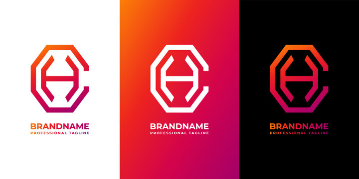 Letter CH Monogram Octagon Logo