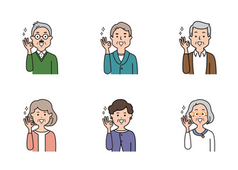 シニアの表情アイコン　OKサイン