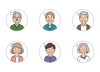 シニアの表情アイコン　驚く