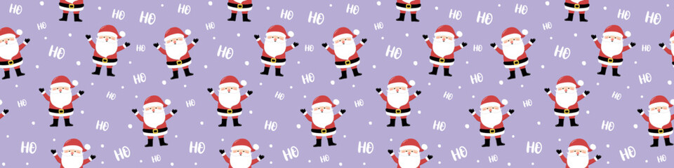 Design of Xmas pattern with Santa Claus. Christmas concept. Banner. Vector