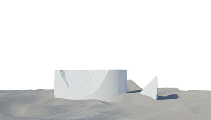 3d rendering dessert and podium for product exhibition.