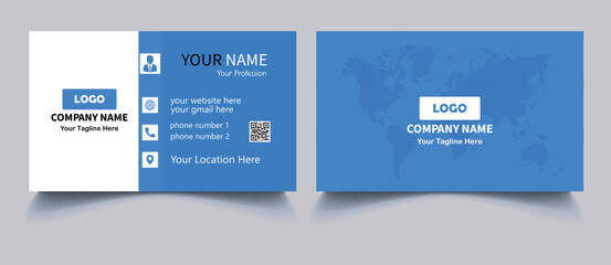 Wonderful Business Card Design Simple Style Blue Colour.