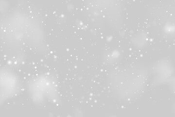 Snow texture. Christmas backdrop. Falling defocused snowflakes on transparent background.