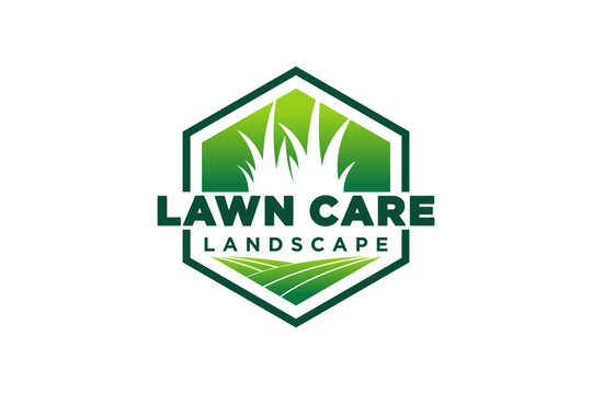 Landscape logo for lawn or gardening business, organization or website.