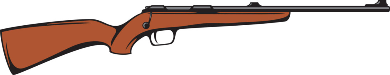 Hunting Rifle Color. Vector Illustration.