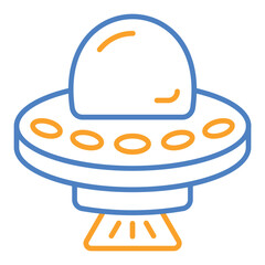 Ufo Blue And Orange Line Icon