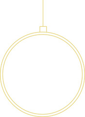 Christmas bauble gold line