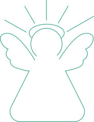 Christmas angel green line