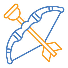 Archery Blue And Orange Line Icon