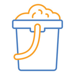 Bucket Blue And Orange Line Icon