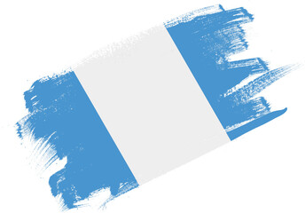 Abstract paint brush textured flag of guatemala on white background