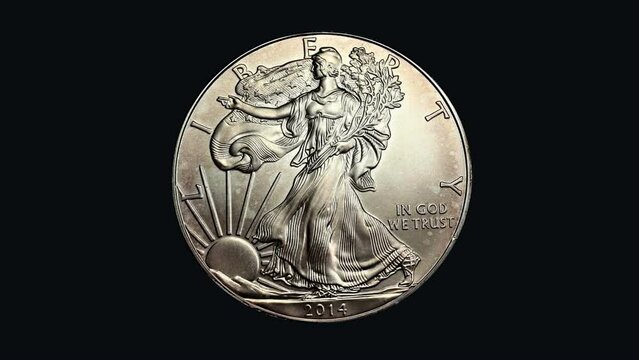allegory of freedom on silver coin us dollar 2014 obverse