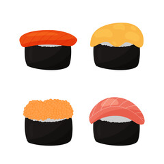 sushi set with caviar