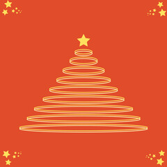 circle of gold chrismas tree with stars