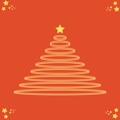 circle of gold chrismas tree with stars