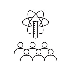 science kids party line icon. science kids party sign. isolated contour symbol black illustration