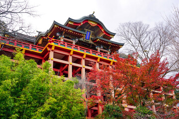 紅葉シーズンの祐徳稲荷神社（佐賀県鹿島市）