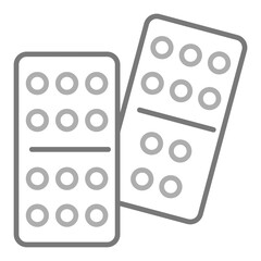 Dominoes Greyscale Line Icon
