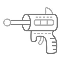 Space Gun Greyscale Line Icon