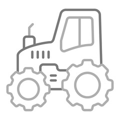 Tractor Greyscale Line Icon