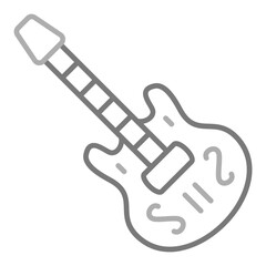 Fototapeta na wymiar Guitar Greyscale Line Icon