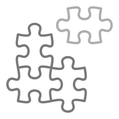 Puzzle Greyscale Line Icon