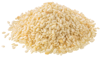 Pile of white sesame seeds (Sesamum indicum), isolated png