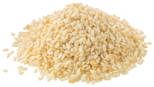 Pile of white sesame seeds (Sesamum indicum), isolated png
