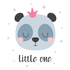 cartoon card of cute panda, print for kids