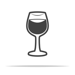 Glass of wine icon transparent vector isolated