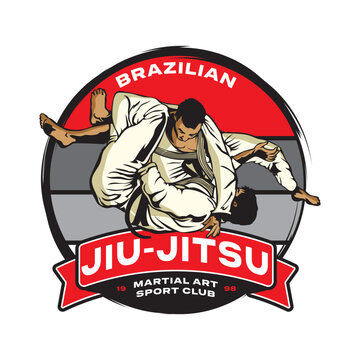 Jiu-jitsu martial art vector illustration, perfect for t shirt design and martial art training club logo design
