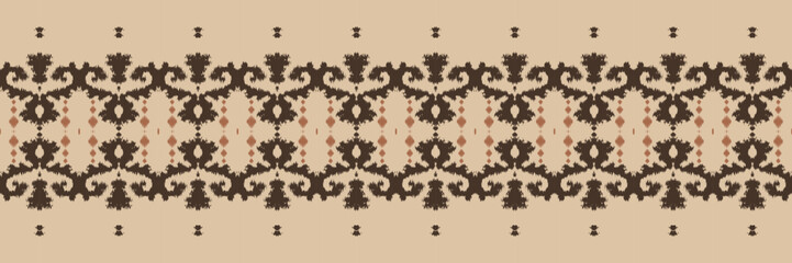 Ethnic ikat triangle batik textile seamless pattern digital vector design for Print saree Kurti Borneo Fabric border brush symbols swatches cotton