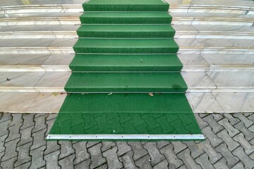Green carpet on stairs entrance - 553151515