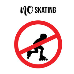No skating sign concept design stock illustration. prohibition notice