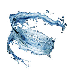 Obraz premium blue water splash isolated on white background