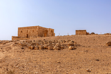 Exterior of Qasr Al Hallabat desert castle in Jordan