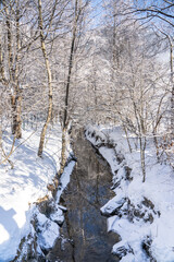 Snow mountains landscape