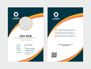 Abstract elegant mechanic id card design template. Professional Employee Identity Card Template.