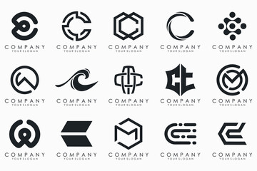 creative letter C logo icon set. design for business of luxury, elegant, simple.