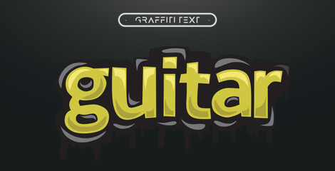 GUITAR Graffiti text effect, editable spray and street text style