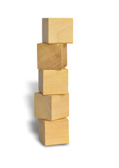wooden blocks isolated on white background. This has clipping path.