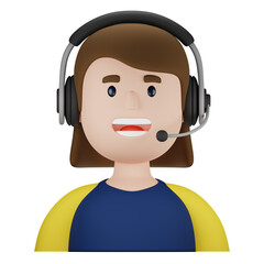 customer service agent 3d illustration