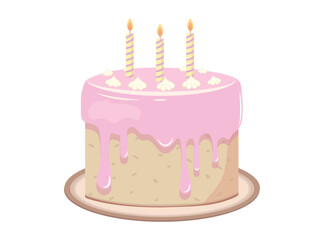 Vector illustration of birthday cake
