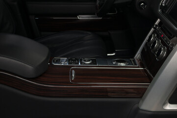 Fototapeta na wymiar Modern luxury car interior background.