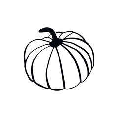 Pumpkin. A simple schematic image of a pumpkin. Illustrations for postcards, banners, covers, albums, mobile screensavers, scrapbooking, advertising, blogs.