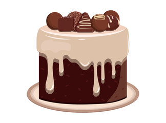 Vector illustration of birthday cake